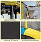 Trampolim para Crianças de 1-10 Anos com Rede de Segurança e 3 Pés de Aço em Forma de U para Interior Ø140x113 cm Amarelo - Thumbnail 3