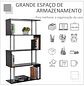 Estante Moderno de amplo espaço de armazenamento para Escritório 80x30x145 cm preto - Thumbnail 5