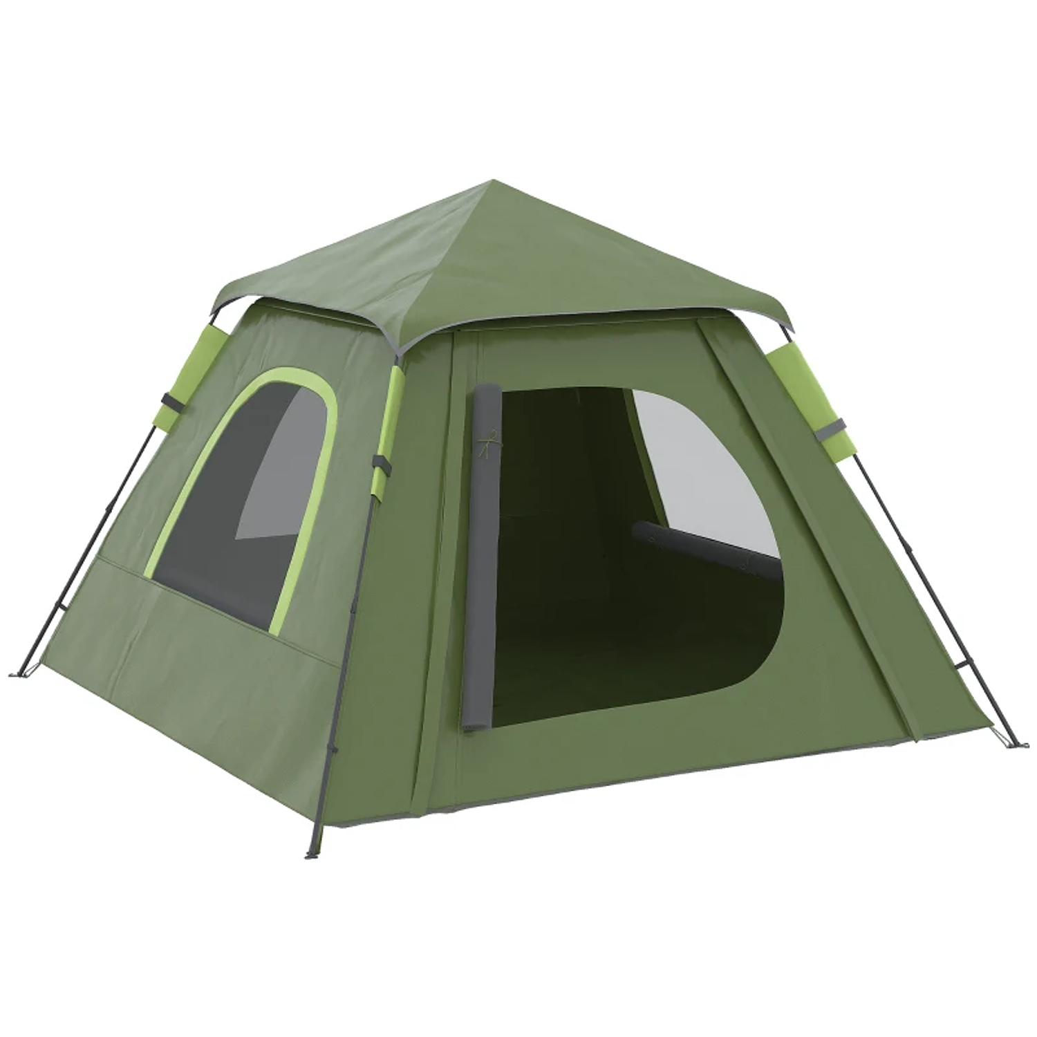 Tenda de Campismo para 2-3 Pessoas Impermeável PU2000 mm Proteção UV50+ com Bolsa de Transporte 210x210x150 cm 10