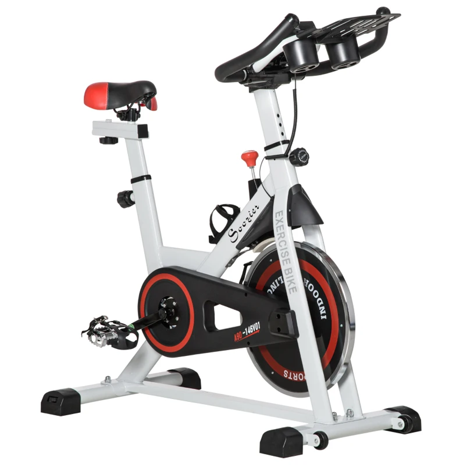 Bicicleta Estática com Volante de Inércia 8 kg Ecrã LCD Guiador e Assento Ajustáveis 103x53x110-114 cm  3