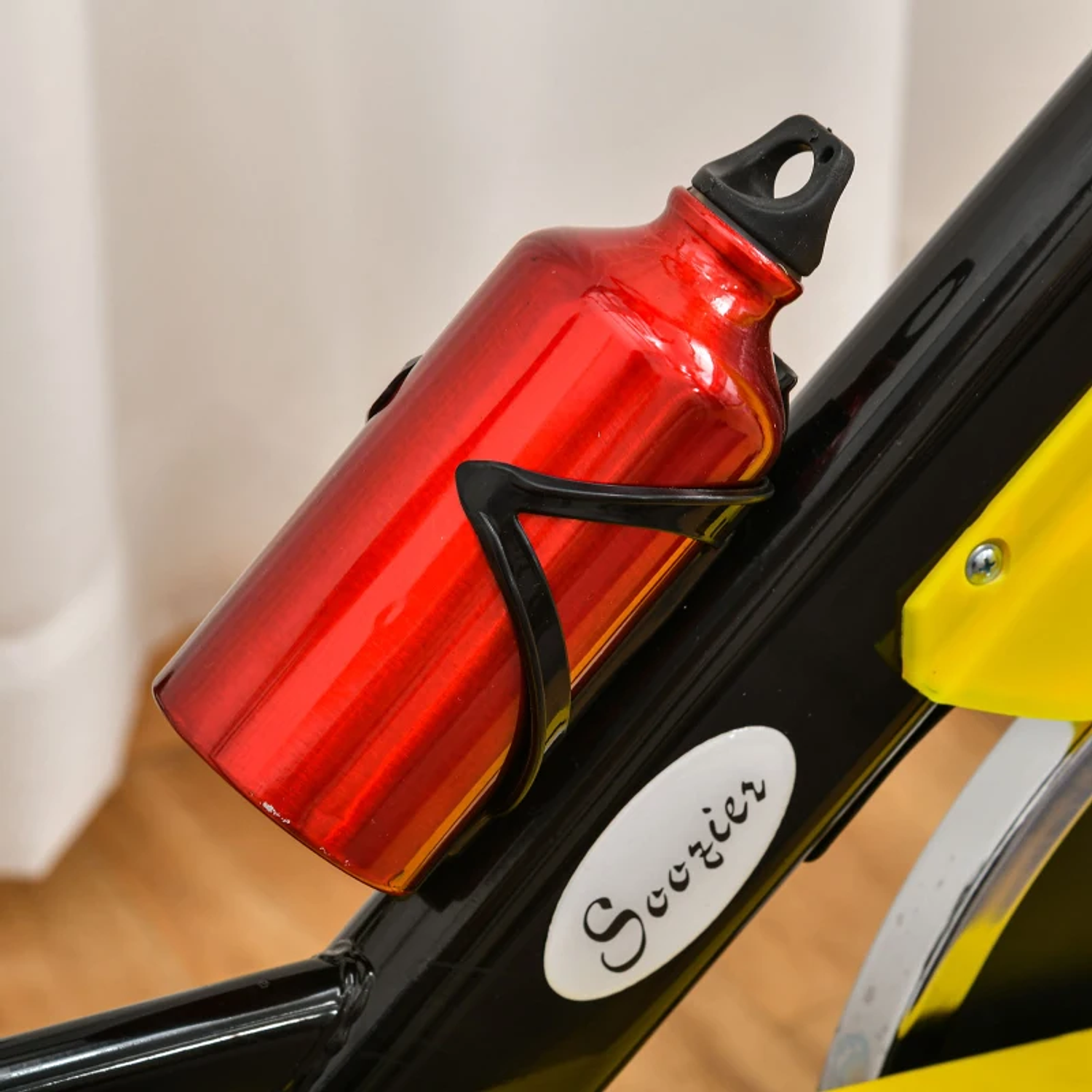 Bicicleta Estática com Resistência Ajustável Ecrã LCD Guiador e Assento Ajustáveis 45,5x100x101-113 cm Amarelo e Preto 10