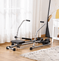 Máquina de Remo Hidráulico Dobrável com 4 Níveis de Resistência Ecrã Digital e Pedal Antiderrapante para Fitness em Casa Aço 129x70x70cm Preto e Prata - thumbnail 3