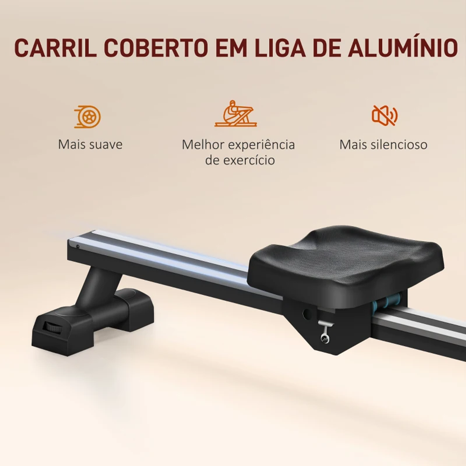 Máquina de Remo com 6 Níveis de Resistência Máquina de Remo Dobrável com Ecrã LCD Máquina de Remar para Treino Preto 7