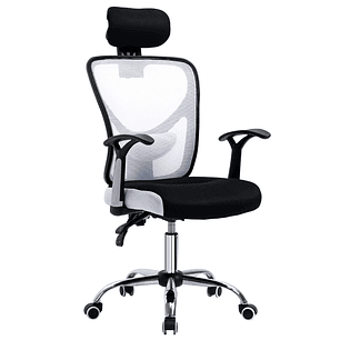 Cadeira de Escritório Ergonômica Cadeira de Escritório Giratória com Altura Ajustável Função Reclinável Apoio para a Cabeça e Suporte Lombar 65x67x108-118cm 