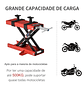  Plataforma Elevadora para Motocicletas com Altura Ajustável de 19-53cm Carga Máxima 500kg para Estacionar ou Reparar Oficina Garagem Preto e Vermelho - thumbnail 4