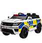 Carro Elétrico para Crianças Carro Elétrico Infantil de Policia 12V com Bluetooth USB Luz Sirene 110x68x52 cm Branco - thumbnail 10