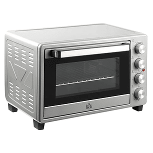 Mini Forno 32L 16000 com 3 Modos de Aquecimento Temperatura até 230 °C Temporizador 52,2x38,1x33,5 cm Prata