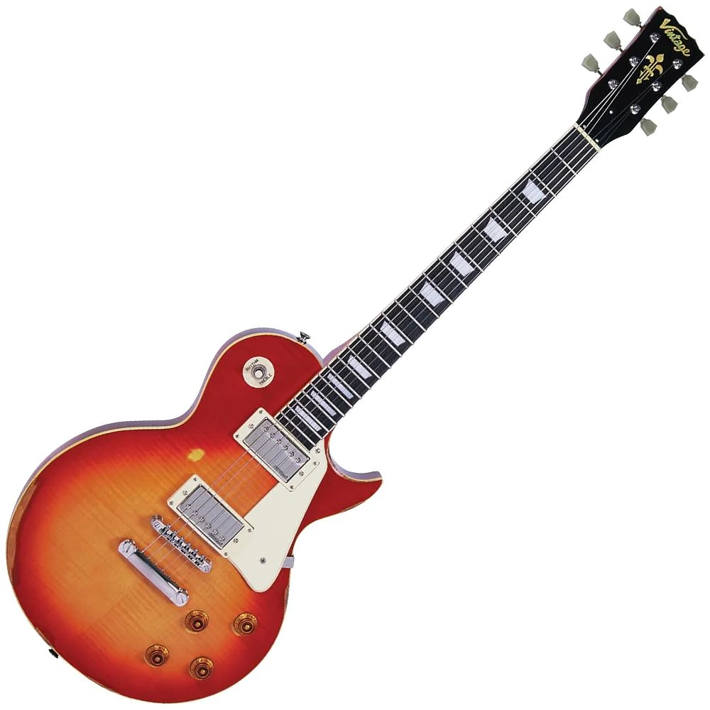 Guitarra Eléctrica Vintage V100 ICON Desgastada Modelo Les Paul - Cherry Sunburst