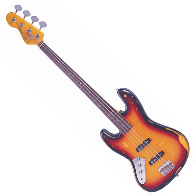 Bajo Eléctrico Vintage V74 ICON Fretless para Zurdo - Sunburst