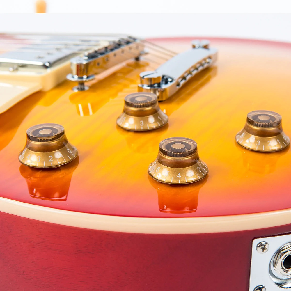Guitarra Eléctrica Vintage V100 Modelo Les Paul para Zurdo - Cherry Sunburst