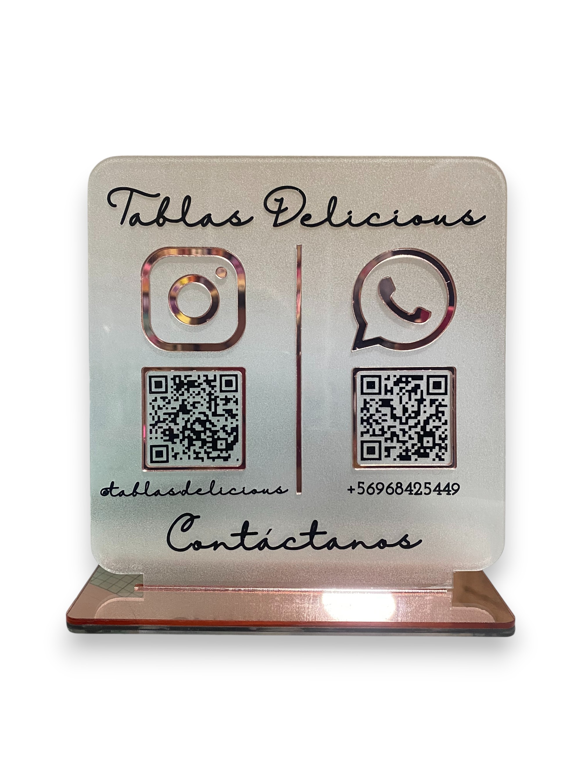 Letrero QR acrílico