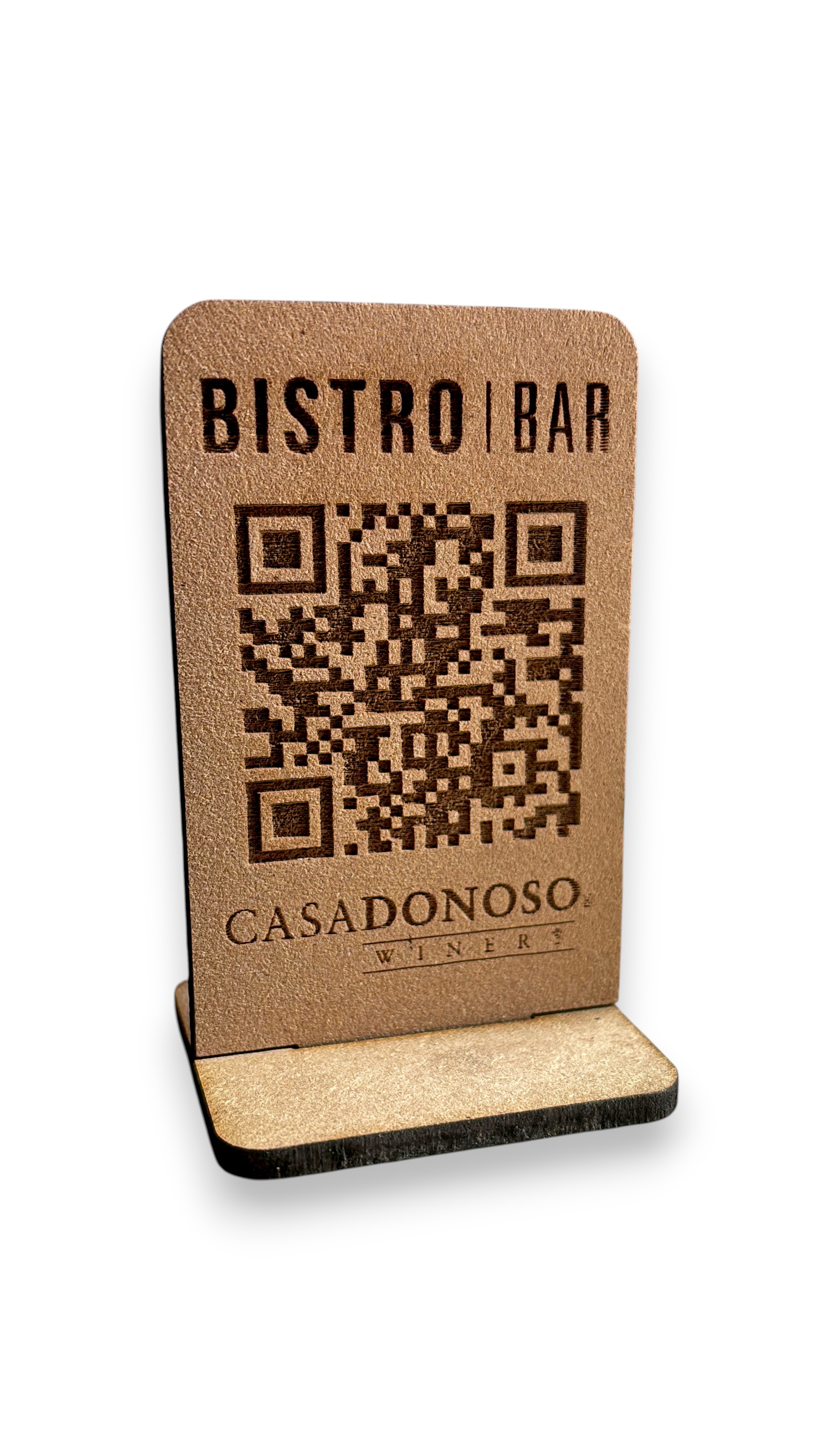 Menú qr en madera