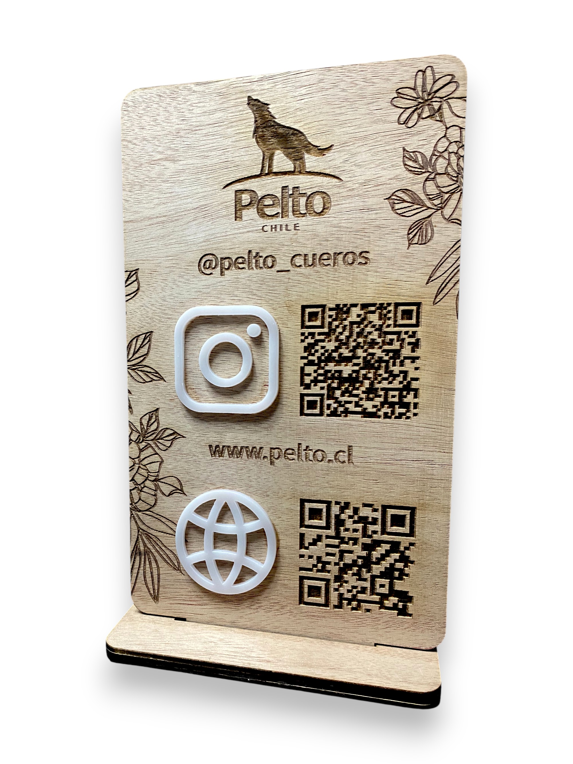 Letrero QR madera