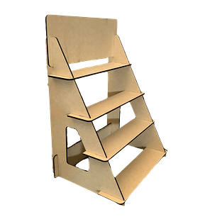 Exhibidor 4 niveles + logo grabado