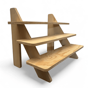 Exhibidor 3 niveles madera