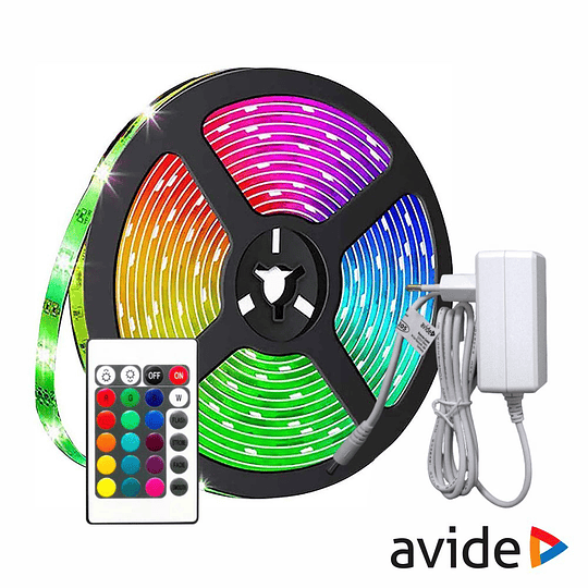 Kit Fita 90 Leds RGB 12V 3M IP20 C/ Comando AVIDE