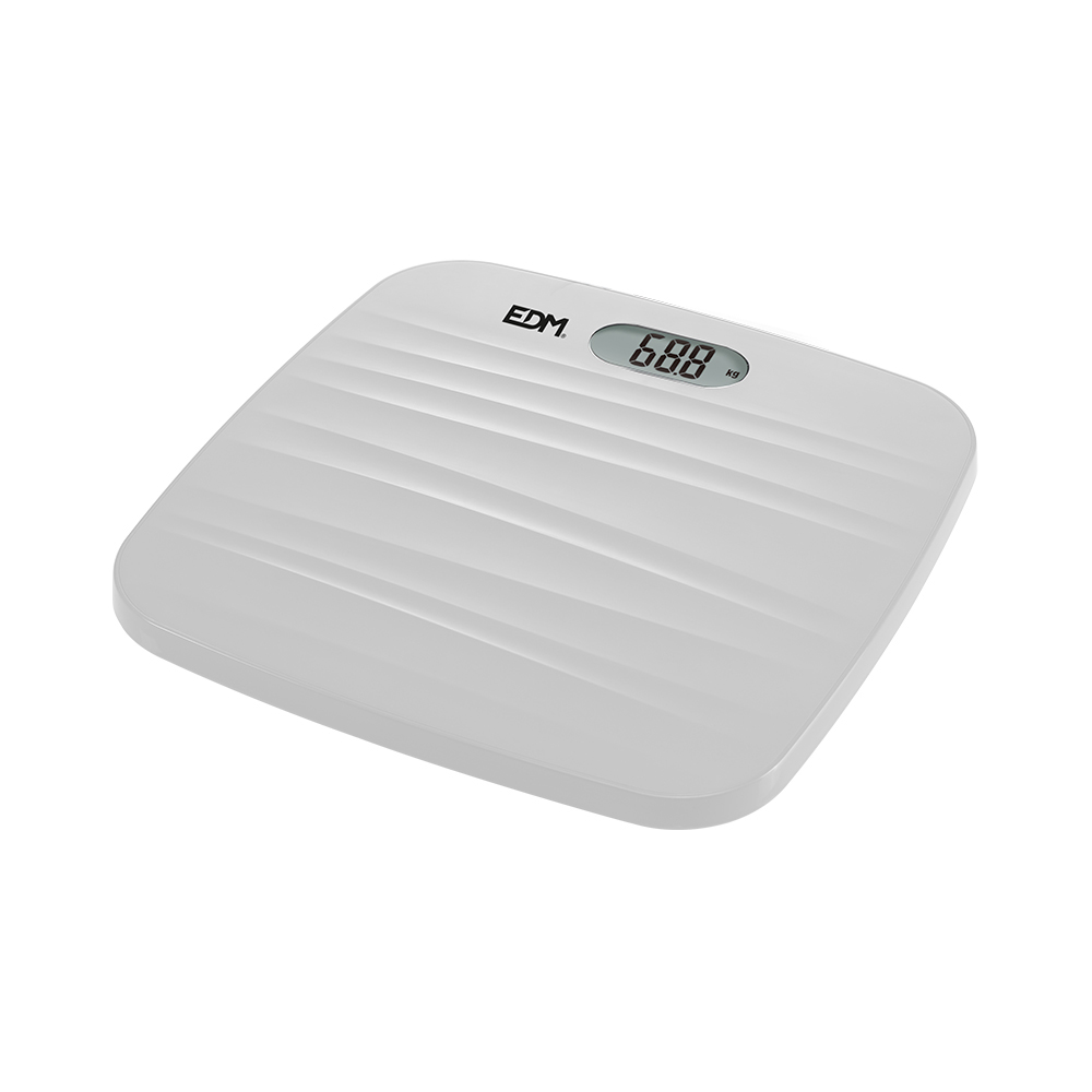 Balança Para Casa De Banho Digital Com Base Rugosa Branca MAX. 118kg EDM