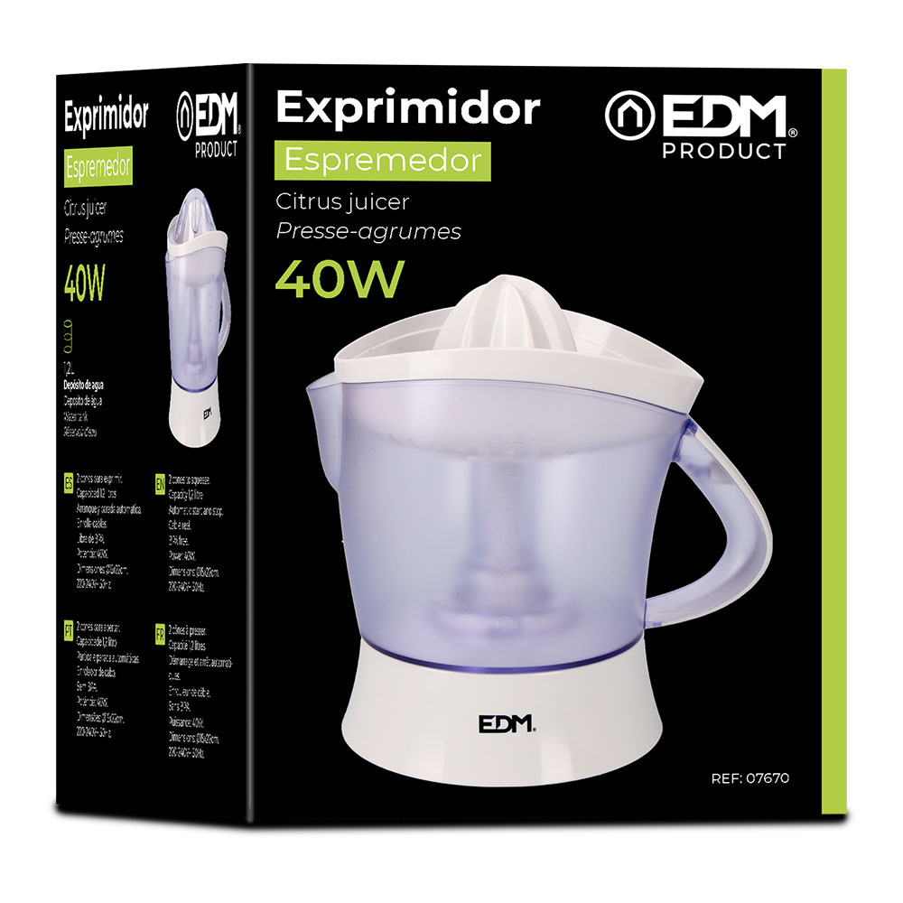 Espremedor De Citrinos 40W 1,2L Ø18x23cm EDM