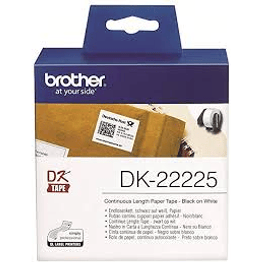 BROTHER DK-22225 FITA BRANCA CONTINUA PAPEL TÉRMICO COMPATÍVEL DK-22225
