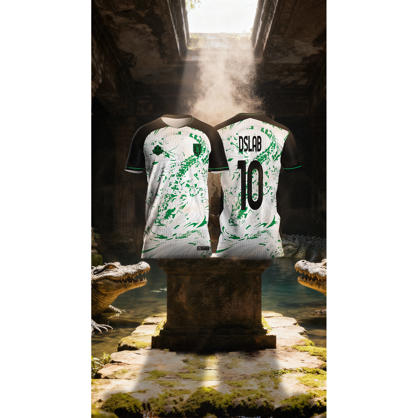 Arte Abstrata Crocodilo  Estilo Brush Stroke • Arquivo Vetorial para Sublimação e Camisas • Design Esportivo Premium 3