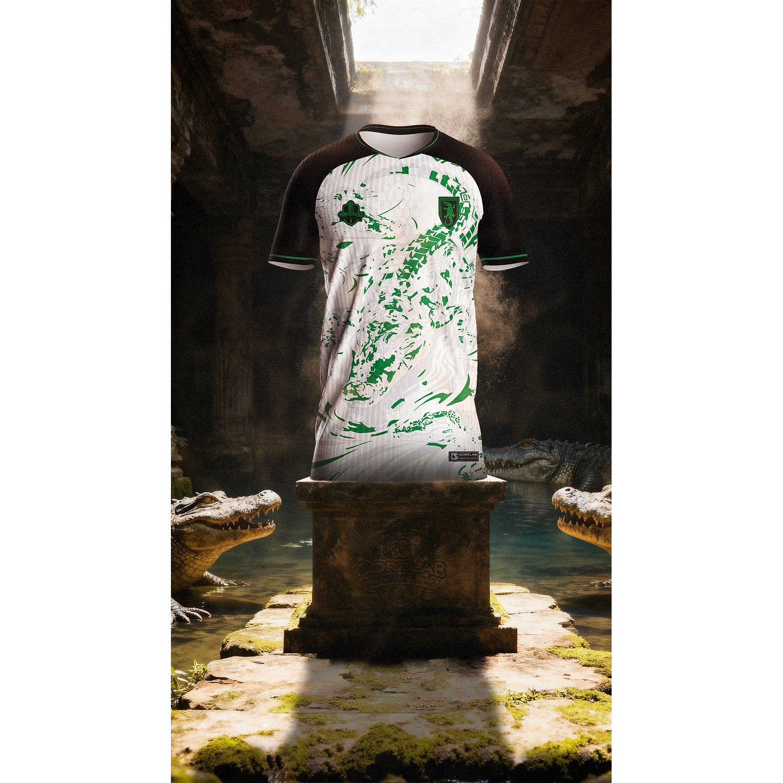 Arte Abstrata Crocodilo  Estilo Brush Stroke • Arquivo Vetorial para Sublimação e Camisas • Design Esportivo Premium 1