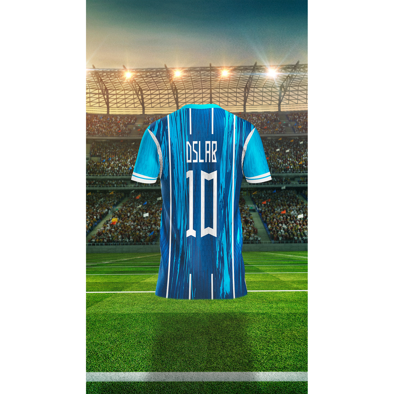 Arte Azul Esportiva com Listras Brush Stroke • Arquivo Vetorial para Sublimação e Camisas • Design Exclusivo 2