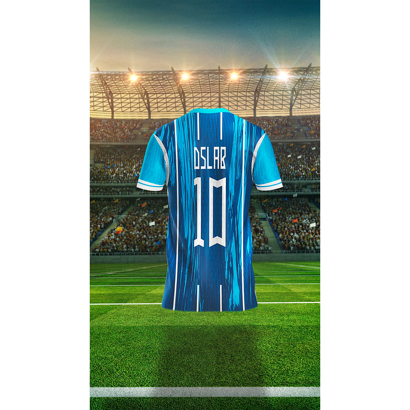 Arte Azul Esportiva com Listras Brush Stroke • Arquivo Vetorial para Sublimação e Camisas • Design Exclusivo 2