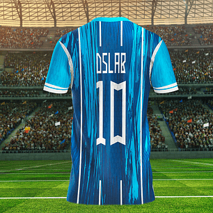 Arte Azul Esportiva com Listras Brush Stroke • Arquivo Vetorial para Sublimação e Camisas • Design Exclusivo