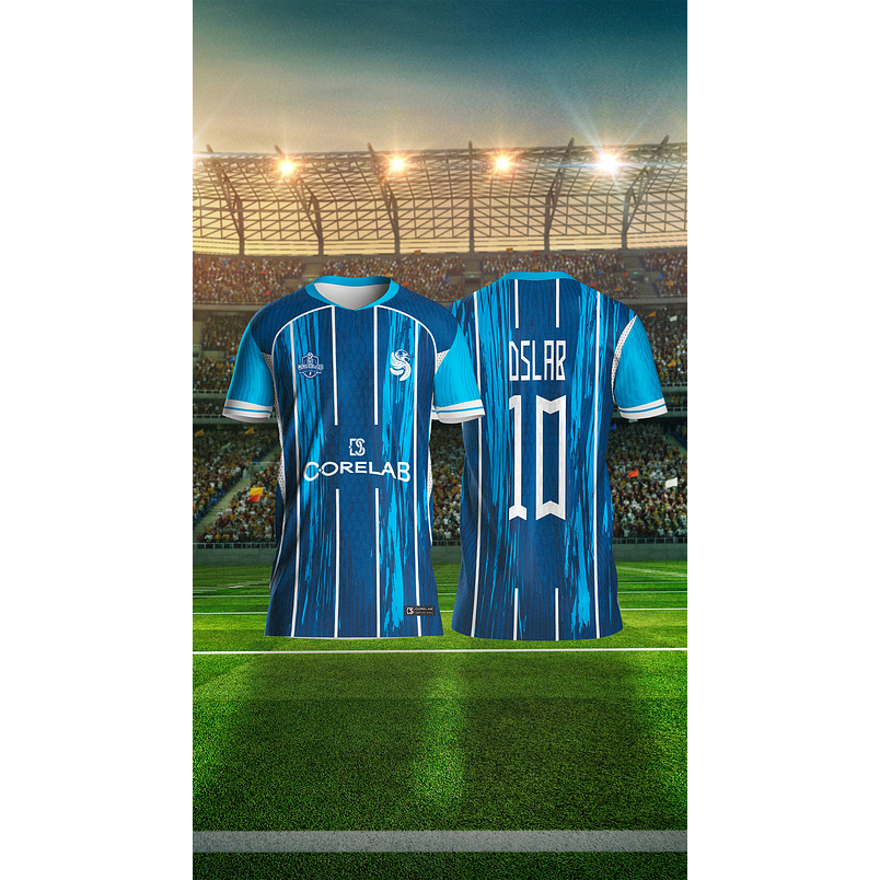 Arte Azul Esportiva com Listras Brush Stroke • Arquivo Vetorial para Sublimação e Camisas • Design Exclusivo 3