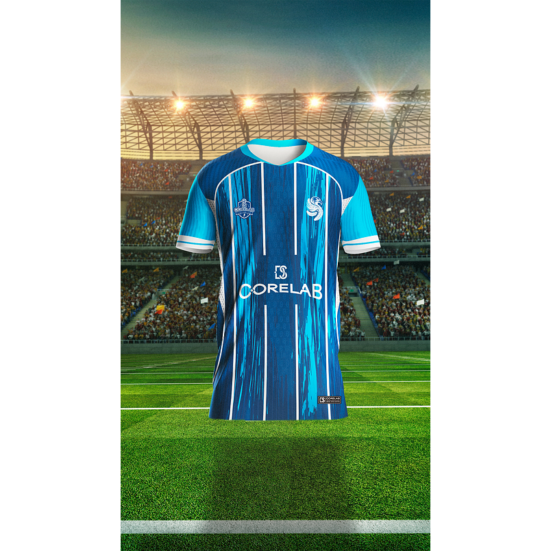 Arte Azul Esportiva com Listras Brush Stroke • Arquivo Vetorial para Sublimação e Camisas • Design Exclusivo 1