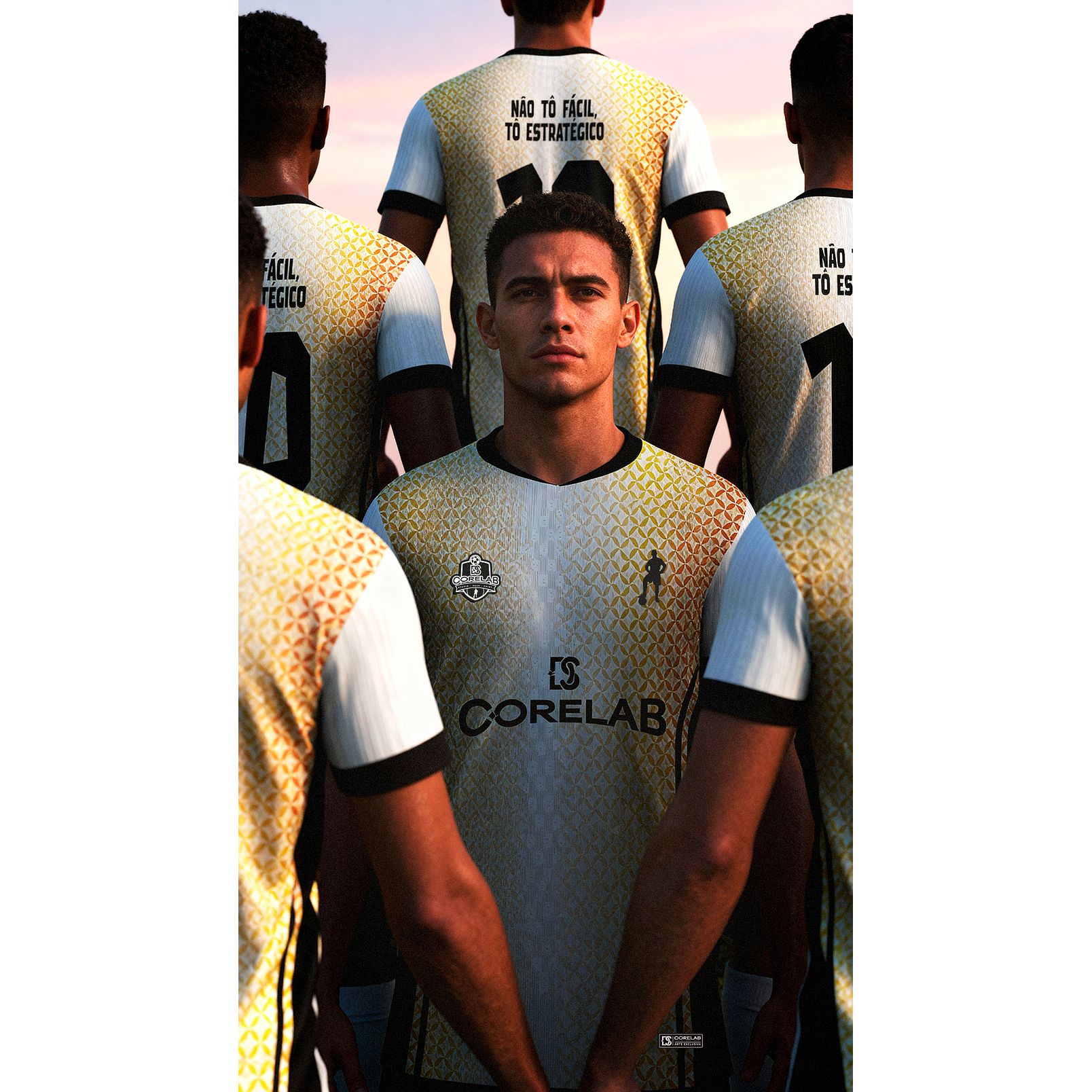 Design Dourada e Branca Geométrica Premium • Arte Vetorial Sublimação e Camisas • Design Exclusivo Moderno 3