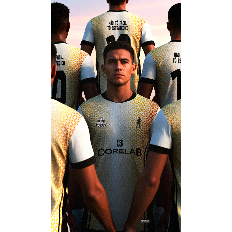 Design Dourada e Branca Geométrica Premium • Arte Vetorial Sublimação e Camisas • Design Exclusivo Moderno 3