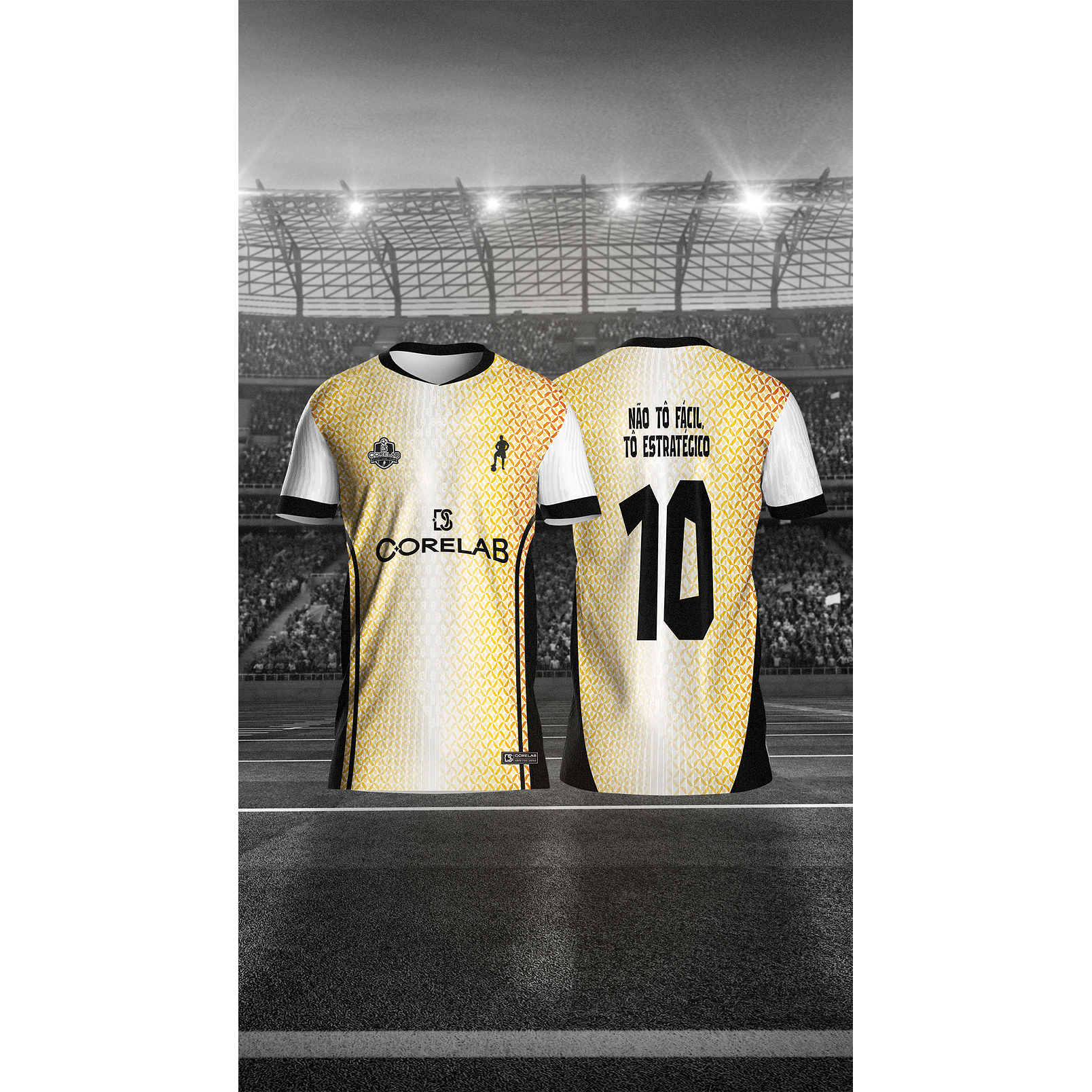 Design Dourada e Branca Geométrica Premium • Arte Vetorial Sublimação e Camisas • Design Exclusivo Moderno 5