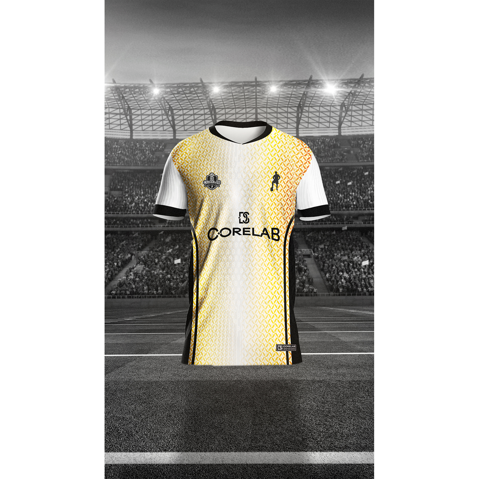 Design Dourada e Branca Geométrica Premium • Arte Vetorial Sublimação e Camisas • Design Exclusivo Moderno 1