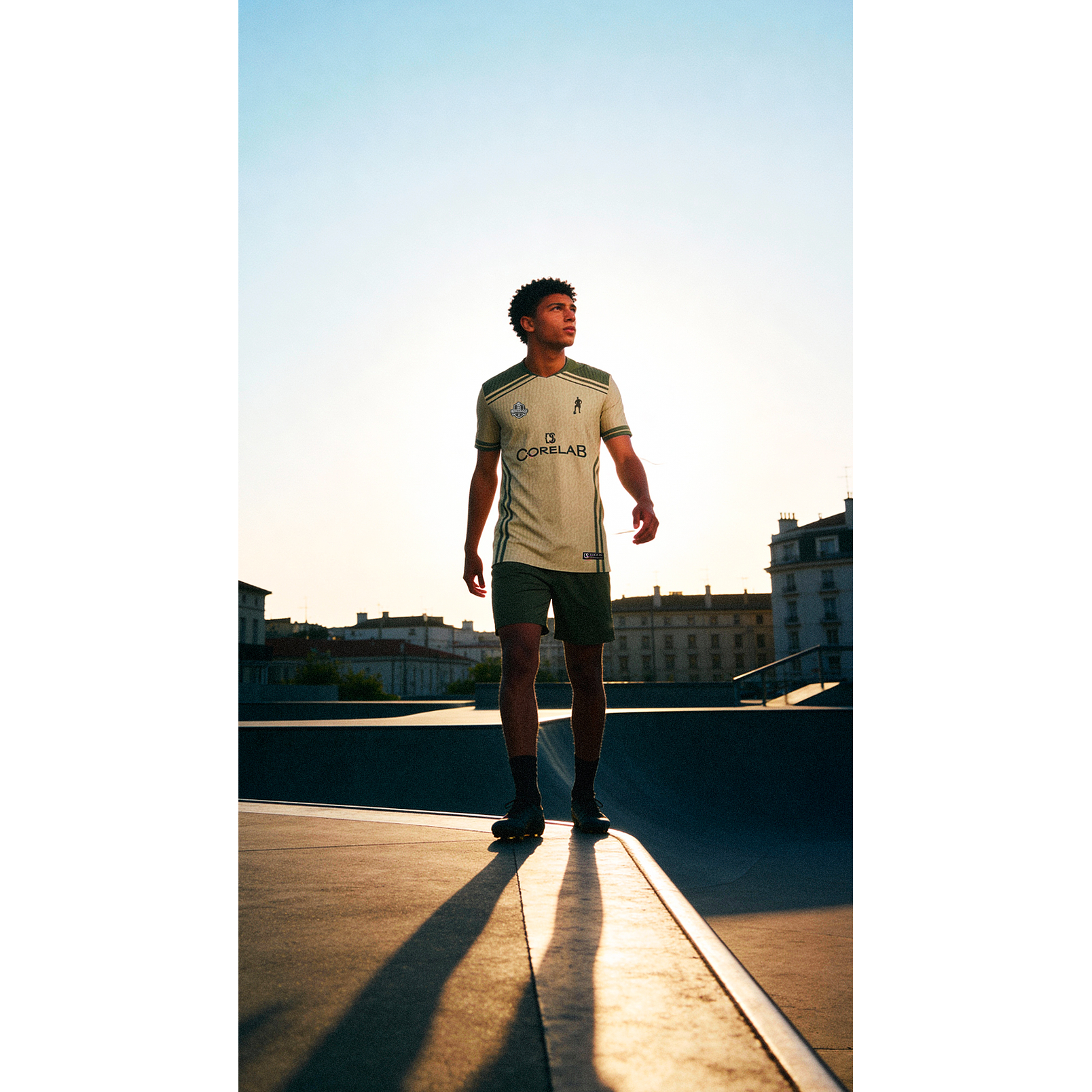 Layout Estampa Esportiva Geométrica Bege • Arte Vetorial para Interclasse e Futebol Amador • Arquivo Digital Premium 4