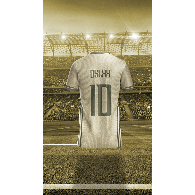 Layout Estampa Esportiva Geométrica Bege • Arte Vetorial para Interclasse e Futebol Amador • Arquivo Digital Premium 3