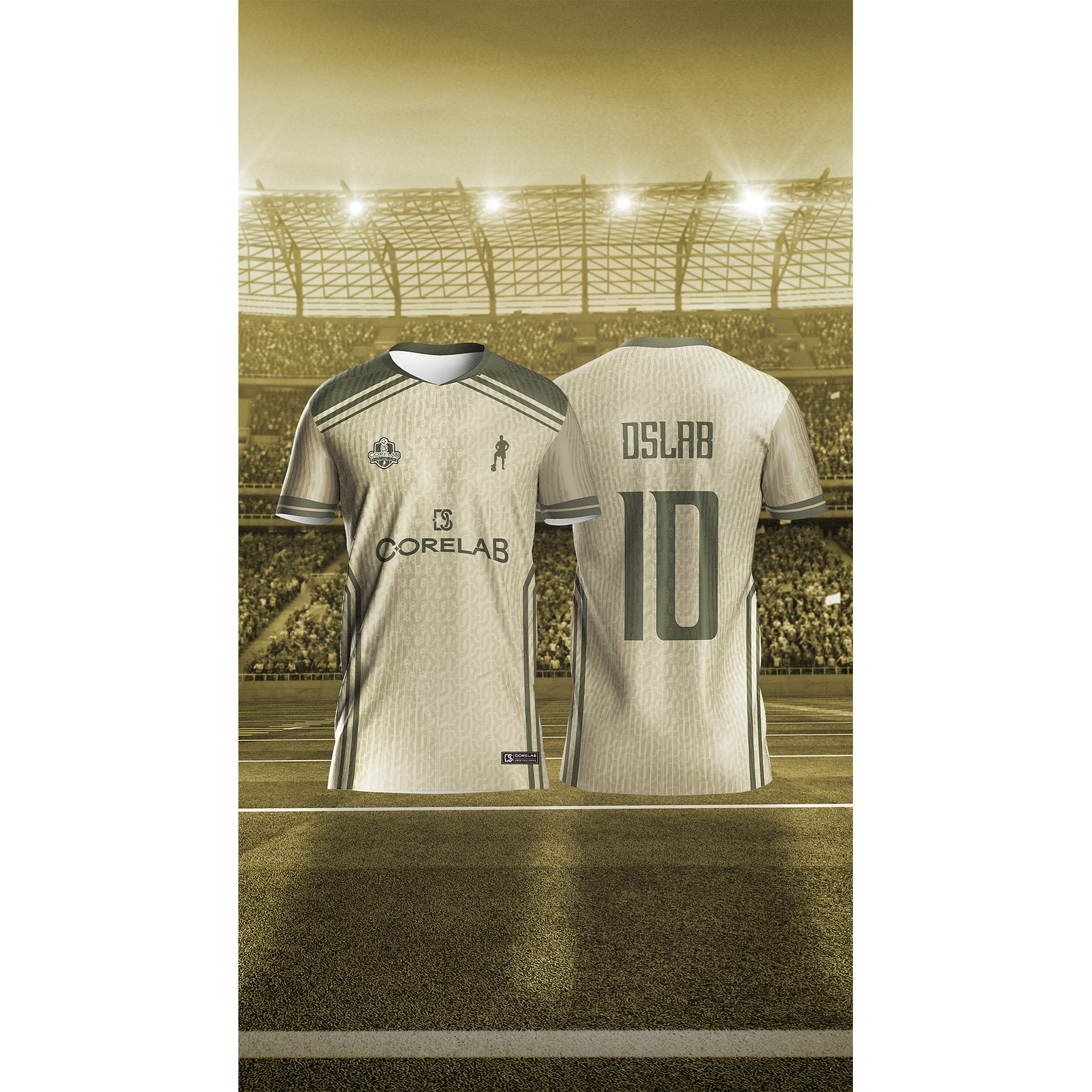 Layout Estampa Esportiva Geométrica Bege • Arte Vetorial para Interclasse e Futebol Amador • Arquivo Digital Premium 7