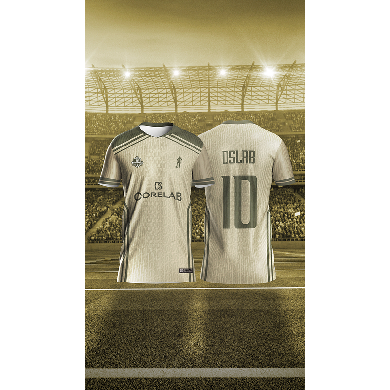 Layout Estampa Esportiva Geométrica Bege • Arte Vetorial para Interclasse e Futebol Amador • Arquivo Digital Premium 7