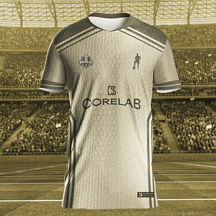 Layout Estampa Esportiva Geométrica Bege • Arte Vetorial para Interclasse e Futebol Amador • Arquivo Digital Premium