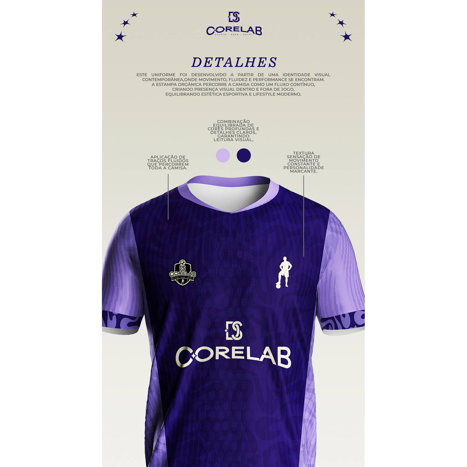 Arte de Futebol Roxa • Layout Esportivo Moderno para Interclasse e Futebol Amador • Arte Vetorial 2