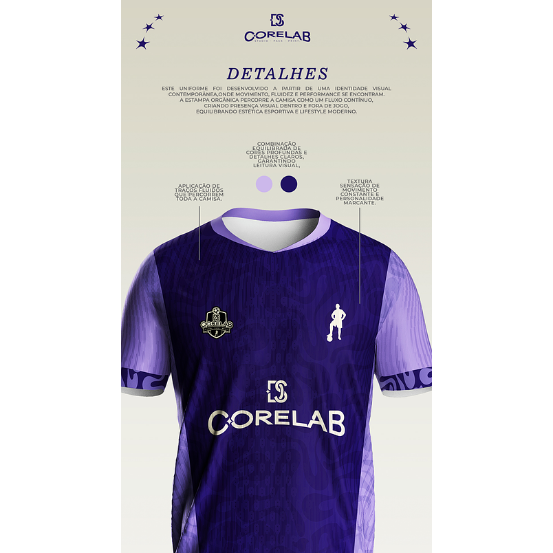 Arte de Futebol Roxa • Layout Esportivo Moderno para Interclasse e Futebol Amador • Arte Vetorial 2