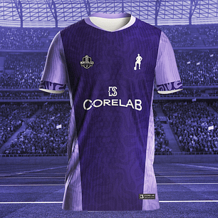 Arte de Futebol Roxa • Layout Esportivo Moderno para Interclasse e Futebol Amador • Arte Vetorial