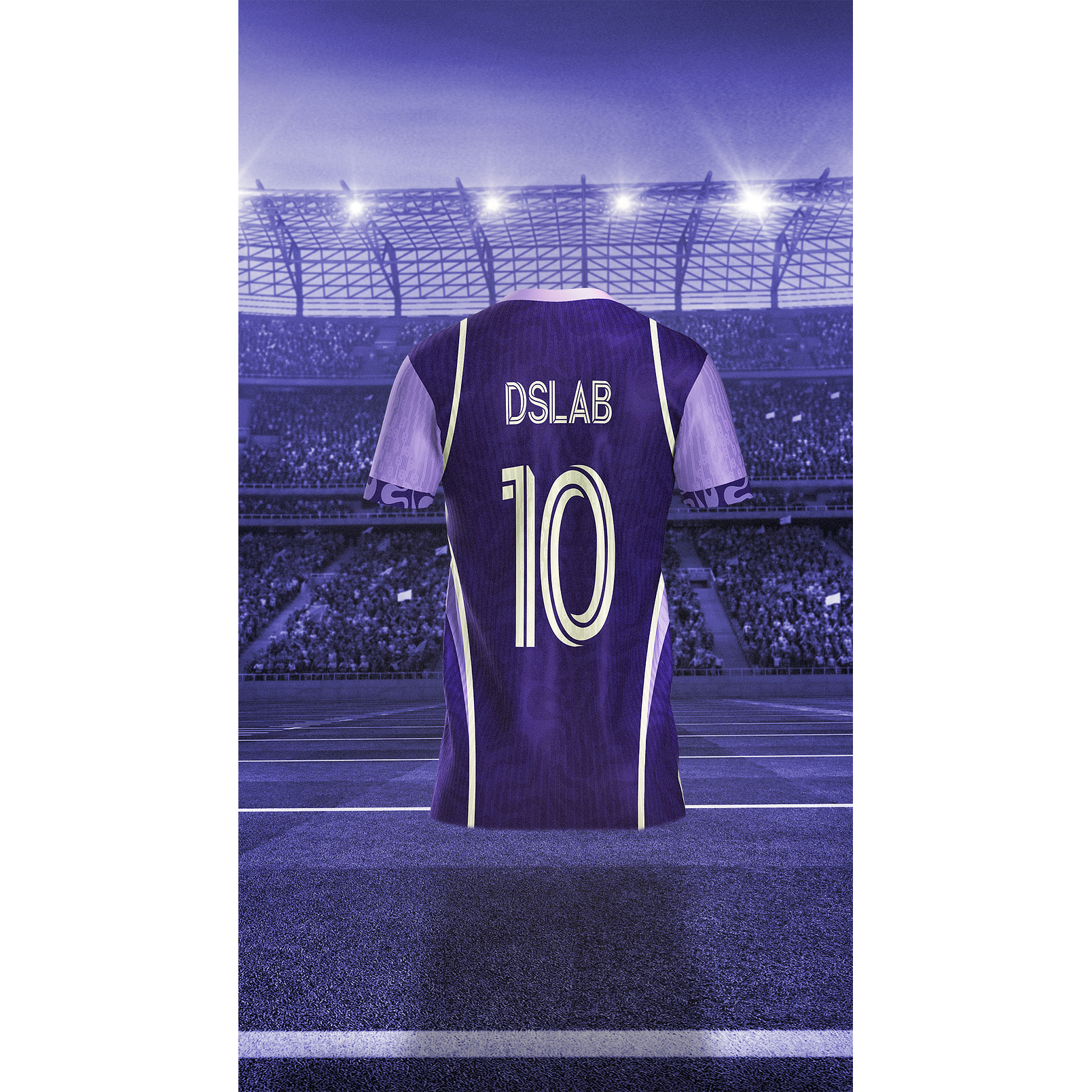 Arte de Futebol Roxa • Layout Esportivo Moderno para Interclasse e Futebol Amador • Arte Vetorial 3