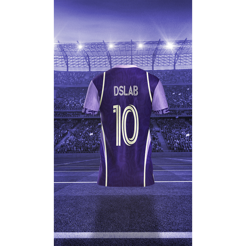 Arte de Futebol Roxa • Layout Esportivo Moderno para Interclasse e Futebol Amador • Arte Vetorial 3