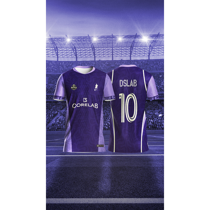 Arte de Futebol Roxa • Layout Esportivo Moderno para Interclasse e Futebol Amador • Arte Vetorial 7