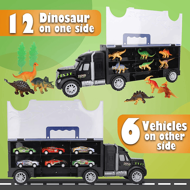 Vanplay - Camion transportador de dinosaurios y autitos 26 P