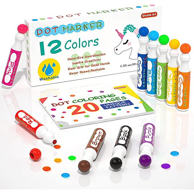 marcadores 12 colores No Toxicos