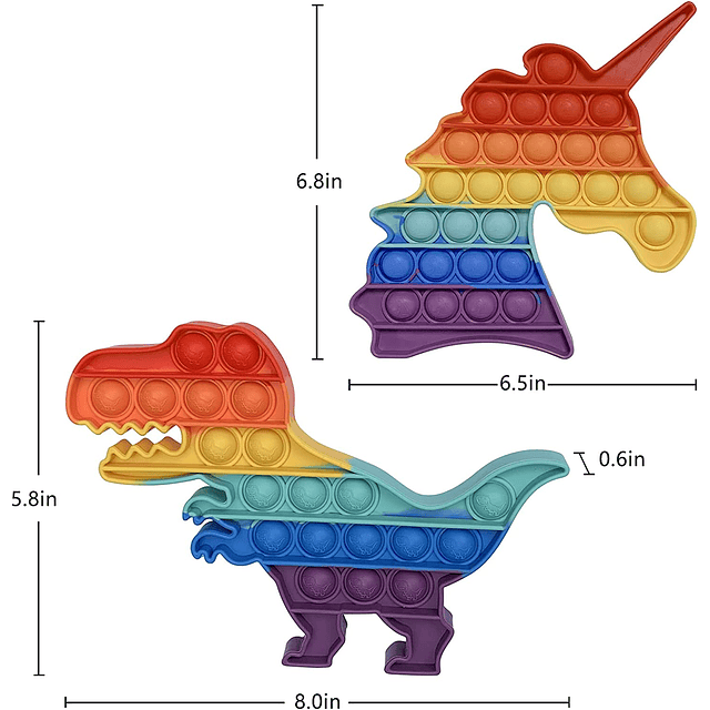 juguete arcoiris con forma dinosaurio ,unicornio