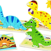 Puzzle de madera Dinosaurios en 3d para niños