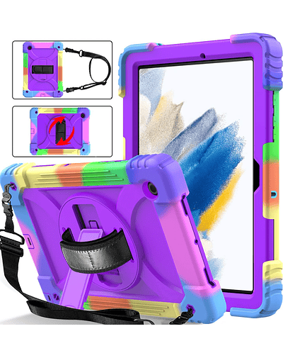 BMOUO Funda para Samsung Galaxy Tab A8 de 10.5 pulgadas 2022, Galaxy Tab A8, a prueba de golpes [soporte giratorio] [correa de mano y hombro] Funda para niños para Samsung Galaxy T...